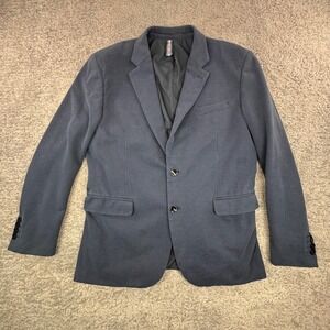 PJ‎ Paul Jones Mens Navy Blue  Two-Button Blazer Sport Coat Size Medium FLAW